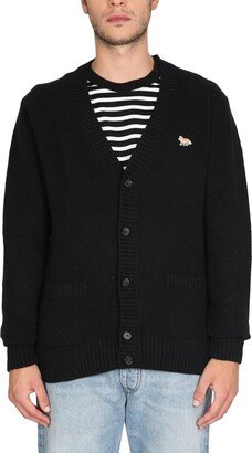 Fox Patch V-Neck Cardigan-AE