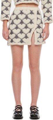 Floating Heart Knitted Mini Skirt