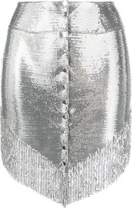 Rabanne Buttoned Fringed Miniskirt