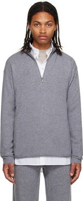 Guest in Residence Gray Half-Zip Sweater