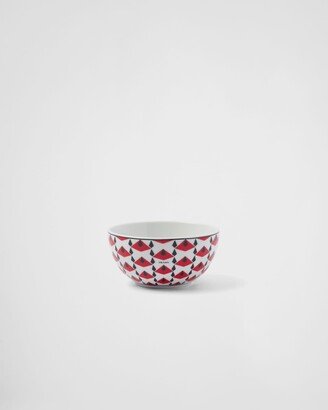 Set Of Two Porcelain Rice Or Cereal Bowls - Vienna Red