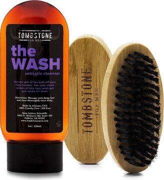 Tombstone for Men 2-Piece Salicylic Cleanser & Beard Brush Set