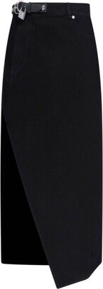 Padlock Detailed Front Slit Midi Skirt