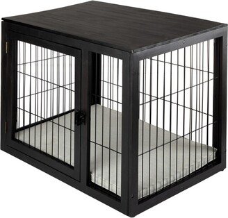 Pet Adobe Furniture-Style Dog Crate, Black-AA