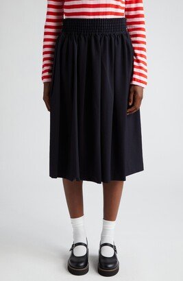 Wool Gabardine Midi Skirt