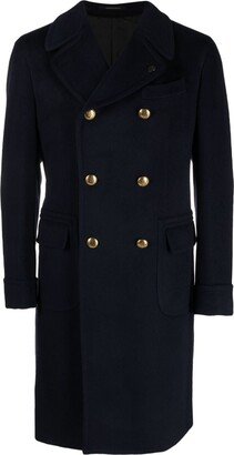 Gold-Tone Button Cashmere Double-Breasted Coat