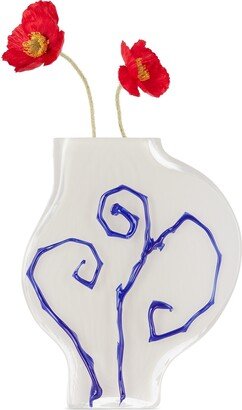 Silje Lindrup SSENSE Exclusive White & Blue Small Vase