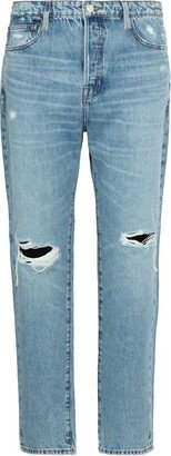 Distressed Straight-Leg Jeans-AE