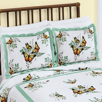 Collections Etc Botanical Butterfly Scalloped Edge Pillow Sham