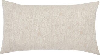 Zima 20 X 36 Lumbar King Pillow Sham with Woven Herringbone Pattern, Beige