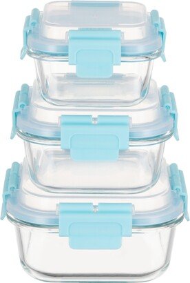 Genicook 3 Pc Square Container Hi-Top Lids with Pro Grade Removable Lockdown Levers Set