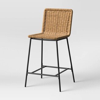 Wasson Woven Metal Leg Counter Height Barstool Tan