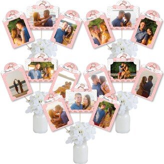 Bride Squad - Rose Gold Bridal Shower Or Bachelorette Party Picture Centerpiece Sticks Photo Table Toppers 15 Pieces