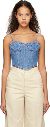 Blue Paneled Denim Camisole