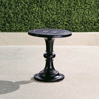 Carlisle Pedestal Side Table in Onyx Finish