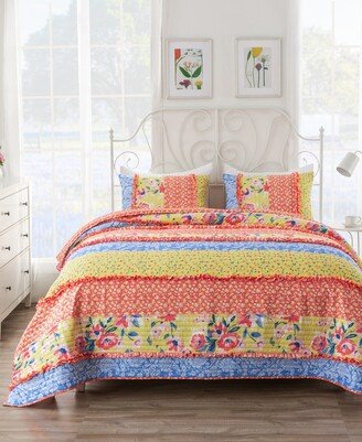 Skylar Ruffled Reversible 3 Piece Quilt Set, King