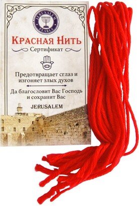 Pack Of 10 Pcs Red Wool Thread From Rachel Tomb Blessed String Set Kabbalah Hebrew Russian & English Evil Eye Bracelet Lot