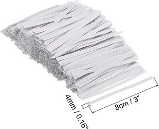 Unique Bargains Twist Ties 3 Paper Closure Tie for Party Bags, Candy, Crafts White 1500pcs