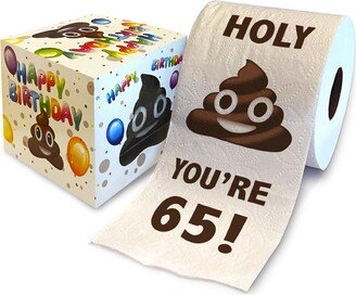 Printed Tp Holy Poop You're 65 Toilet Paper Gag Gift - Happy 65Th Birthday Funny For Best Prank, Bday 500 Sheets