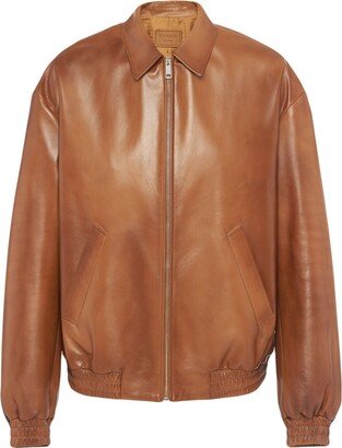 Oversized Leather Bomber Jacket