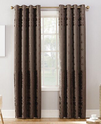 Elidah Textured Velvet Medallion 50 x 95 Energy-Efficient Blackout Grommet Curtain Panel