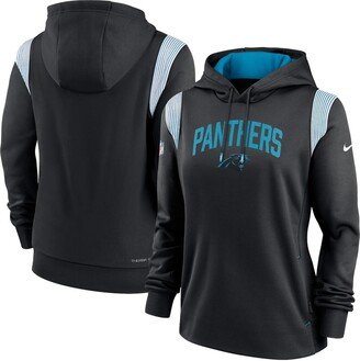 Women's Black Carolina Panthers Sideline Stack Performance Pullover Hoodie