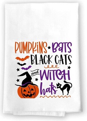 Pumpkin Bats Black Cats & Witch Hats Decorative Hand Towel | Fall Home Decor Dish Pumpkin Halloween