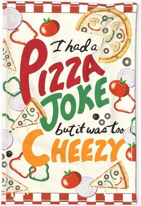 Pizza Pun Tea Towel - Dads Joke By S Marie Vegetables Kitchen Cooking Chef Italian Linen Cotton Canvas Spoonflower