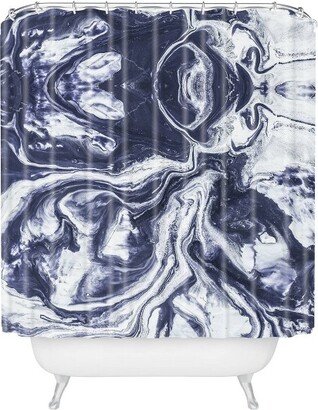 Marta Barragan Camarasa Marble Shower Curtain Blue