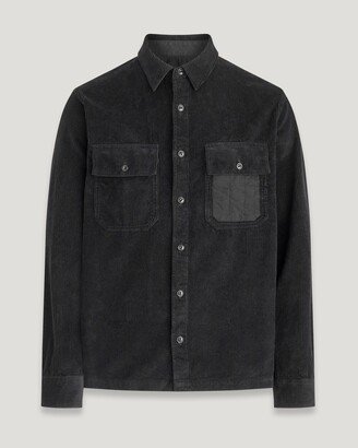 Cotton Corduroy Fallgate Shirt In Black