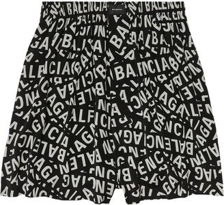 All-Over Logo Printed Pyjama Shorts