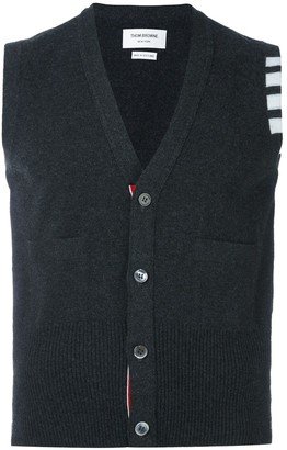 4-Bar Cashmere Cardigan Vest