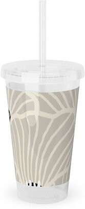 Travel Mugs: San Diego - Neutral Acrylic Tumbler With Straw, 16Oz, Beige