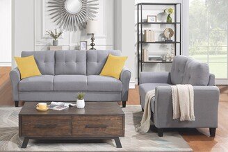 Calnod Modern Linen Upholstered Sofa Set - Comfortable and Durable - Easy Assembly - Light 2+3 Seats