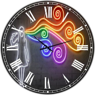 Designart the Dark Side of the Mind Large Modern Wall Clock - 36 x 36