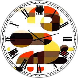 Designart in and Out Oversized Mid-Century Wall Clock - 36 x 36