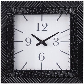 VIVIAN LUNE HOME Black Metal Modern Wall Clock