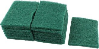 Unique Bargains Non-Scratch Scouring Sponge Scrub Pads Kitchen Cleaning Pads Green 15Pcs