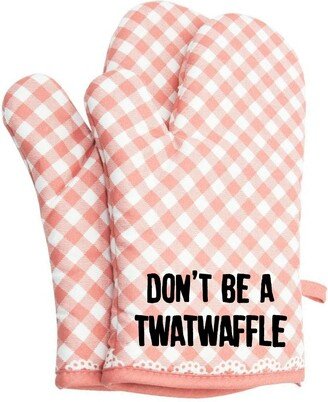 Don't Be A Twatwaffle Funny Oven Mitts Cute Pair Kitchen Potholders Gloves Cooking Baking Grilling Non Slip Cotton