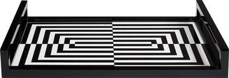 Op Art Lacquer Tray - Black/White - 27295