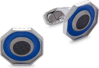 Thompson of London Silvertone Hexagonal Cufflinks