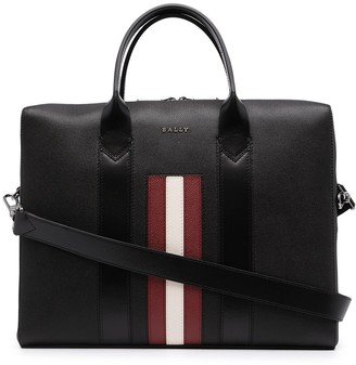 Elter stripe-trim leather briefcase