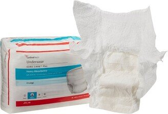 Covidien Cardinal Health Sure Care Plus Incontinence Underwear, Heavy Absorbency, Unisex, XL, 100 Count