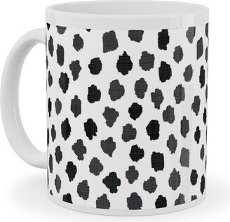 Mugs: Inky Spots - Black And White Ceramic Mug, White, 11Oz, White