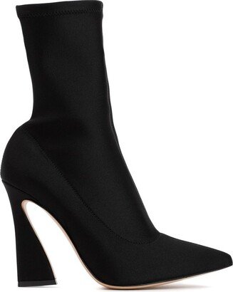 Pointed Toe Sock-Style Ankle Boots