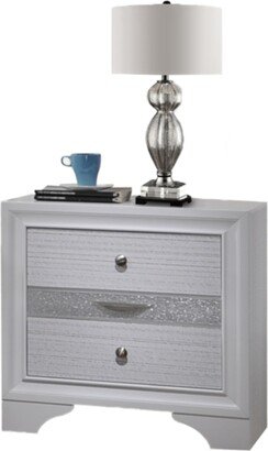 Simplie Fun Traditional Matrix 2 Drawer Nightstand in White made with Wood