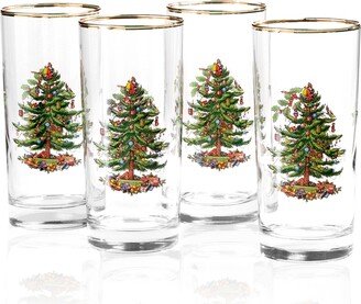 Christmas Tree Glassware Highball Glass, Set of 4