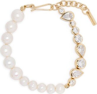 Glitch gold-plated pearl bracelet