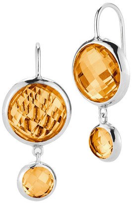 Delatori By Alor Silver 16.00 Ct. Tw. Citrine Earrings