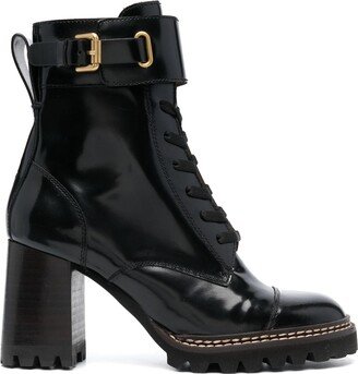 80mm Round-Toe Leather Boots-AA